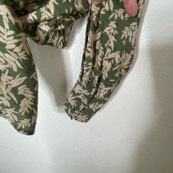 ba&sh Tarmac Long Sleeve Button Up Front Tie Top Womens Size 1 (US4) Green - Picture 6 of 15